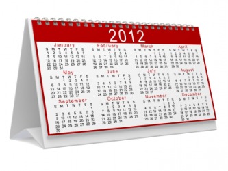This calendar shows all the months in the year of 2012.